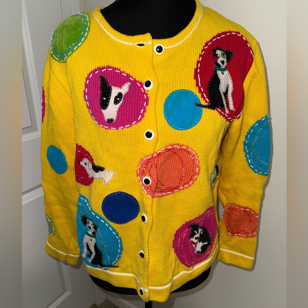 Susan Bristol Yellow Puppy Sweater
